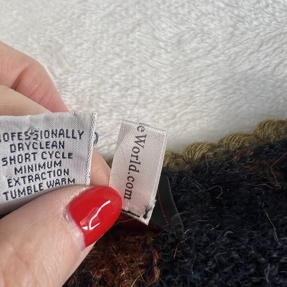 Invisible World Sz XL Alpaca V-Neck Button Cardigan Sweater Juneau Alaska Womens - Picture 7 of 11